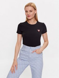 Guess T-Shirt W2YI44 J1314 Czarny Slim Fit. Czarne t-shirty Guess, xxs, z aplikacjami, z bawełny, bez kołnierzyka, bez ramiączek. Za 89,99 zł.