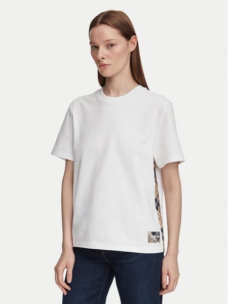 Barbour T-Shirt Fawne LML0938WH11 Biały Regular Fit. Białe t-shirty Barbour, bez wzorów, z bawełny, bez kołnierzyka, bez ramiączek. Za 264,99 zł.