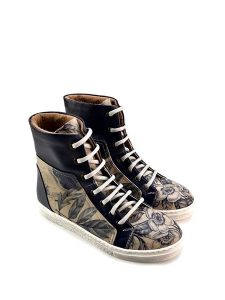 Goby Sneakersy w kolorze beżowo-czarnym ze wzorem rozmiar: 36. Brązowe trampki Goby, bez wzorów, z materiału, za kostkę, bez zapięcia. Za 260,99 zł.