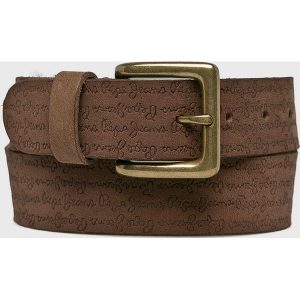 Pepe Jeans - Pasek skórzany. Brązowe paski marki Pepe Jeans, w paski, z jeansu. W wyprzedaży za 129,90 zł.