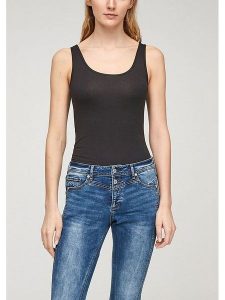 S.Oliver Top w kolorze czarnym rozmiar: XS. Czarne topy s.Oliver, s, bez wzorów, bez kołnierzyka, bez ramiączek. Za 17,61 zł.