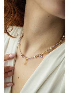 Pierres delicates Pozłacany naszyjnik z kryształami - dł. 35 cm rozmiar: onesize. Białe naszyjniki Pierres delicates, z kryształem, pozłacane. Za 52,99 zł.