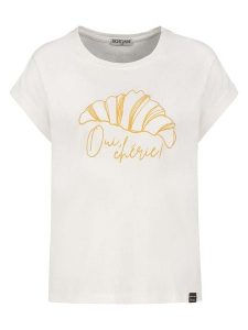 Eight2Nine Koszulka w kolorze kremowym rozmiar: XS. Brązowe bluzki Eight2Nine, xs, bez wzorów, z bawełny, bez kołnierzyka, bez ramiączek. Za 43,99 zł.