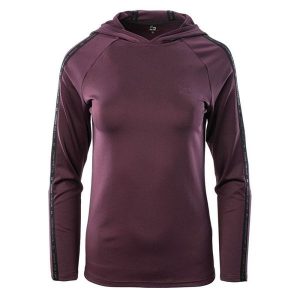 Bluza damska z kapturem IQ Boyna WMNS - purpurowa, Rozmiar XS. Fioletowe bluzy IQ, xs, bez wzorów, z elastanu, z kapturem. W wyprzedaży za 78,99 zł.