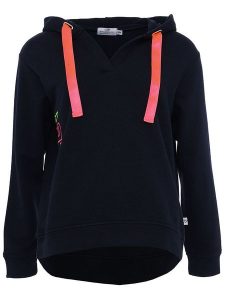 Zwillingsherz Bluza "Smile" w kolorze granatowym rozmiar: S/M. Niebieskie bluzy Zwillingsherz, m, bez wzorów, z bawełny, z kapturem. Za 219,95 zł.