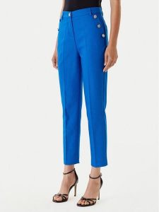 Morgan Chinosy 251-PKY.F Niebieski Slim Fit. Niebieskie chinosy Morgan, bez wzorów, z syntetyku. Za 249,99 zł.