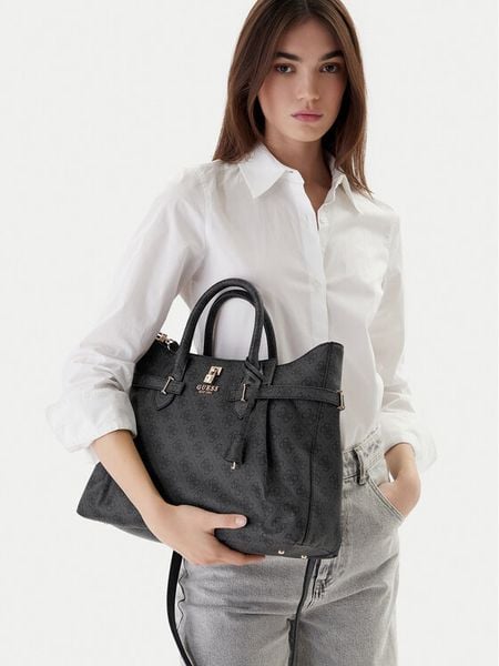 Guess Torebka Yesba HWSG78 33070 Szary. Szare torebki klasyczne Guess, z aplikacjami, ze skóry, bez dodatków. Za 476,99 zł.