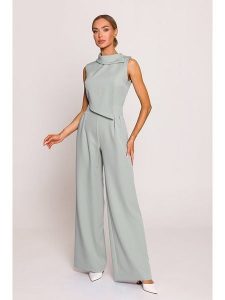 Made of emotion Kombinezon w kolorze miętowym rozmiar: XL. Brązowe kombinezony Made Of Emotion, xl, bez wzorów, bez kołnierzyka, bez ramiączek. Za 228,38 zł.