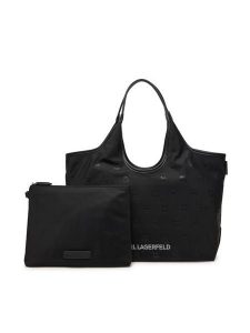 KARL LAGERFELD Torebka A3W30116 Czarny. Czarne shopper bag KARL LAGERFELD, bez wzorów, ze skóry, bez dodatków. Za 629,99 zł.