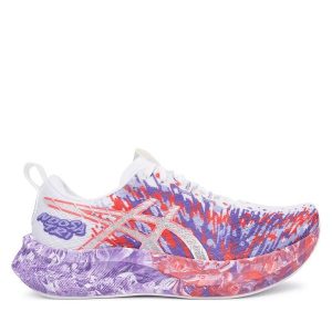 Buty do biegania Asics. Białe buty sportowe ASICS, bez wzorów, bez zapięcia, do biegania. Za 469,99 zł.