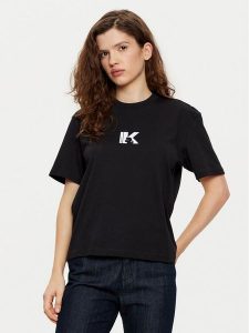 Karl Lagerfeld Jeans T-Shirt A1W17031 Czarny Regular Fit. Czarne t-shirty Karl Lagerfeld Jeans, l, bez wzorów, z bawełny, bez kołnierzyka, bez ramiączek. Za 175,99 zł.