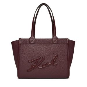 Torebka KARL LAGERFELD. Czerwone shopper bag KARL LAGERFELD, bez wzorów, bez dodatków. Za 799,99 zł.