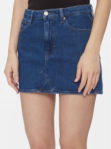 Tommy Jeans Spódnica jeansowa Izzie DW0DW17287 Niebieski Regular Fit. Niebieskie spódnice Tommy Jeans, bez wzorów, z bawełny. Za 199,99 zł.