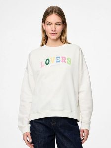 Pieces Bluza "Tove" w kolorze białym rozmiar: S. Białe bluzy Pieces, s, bez wzorów, bez kaptura. Za 83,42 zł.