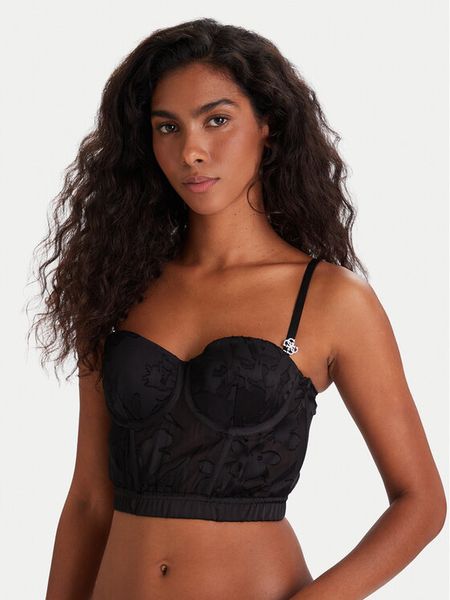 Guess Gorset O5BC06 W4700 Czarny. Czarne biustonosze Guess, z aplikacjami, z syntetyku. Za 259,99 zł.