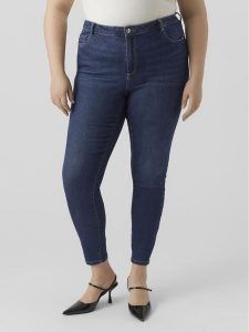 Vero Moda Curve Jeansy Phia 10285012 Granatowy Skinny Fit. Niebieskie jeansy Vero Moda Curve, bez wzorów, z jeansu. Za 109,99 zł.