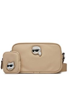 KARL LAGERFELD Torebka A1W30127 Beżowy. Brązowe listonoszki KARL LAGERFELD, bez wzorów, z materiału, bez dodatków. Za 439,99 zł.
