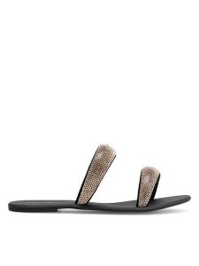 Nine West Klapki WFA2735-1 Złoty. Żółte klapki Nine West, bez wzorów, z materiału, bez obcasa. Za 89,99 zł.