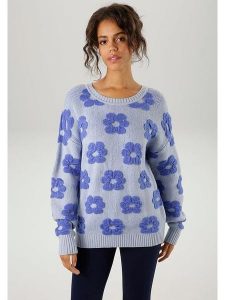 Aniston Sweter w kolorze błękitnym rozmiar: 36. Niebieskie swetry oversize Aniston, bez wzorów, bez ramiączek. Za 65,69 zł.