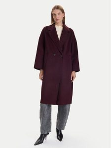 ViCOLO Płaszcz wełniany TF0003 Bordowy Regular Fit. Czerwone płaszcze ViCOLO, na zimę, m, bez wzorów, z syntetyku, bez kaptura. Za 759,99 zł.