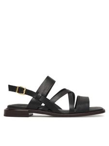 Clarks Sandały Ariany Strap 26185800 Czarny. Czarne sandały Clarks, bez wzorów, ze skóry, bez obcasa, na płaskiej podeszwie, bez zapięcia. Za 389,99 zł.