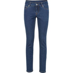Dżinsy Skinny ze stretchem, mid waist. Szare jeansy bonprix, bez wzorów, z jeansu. Za 109,99 zł.