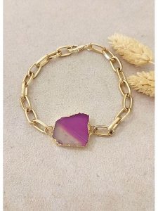 Nakkash Pozłacana bransoletka z agatem rozmiar: onesize. Żółte bransoletki Nakkash, z agatem, pozłacane. Za 39,99 zł.