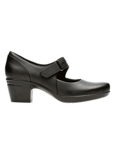 Clarks Skórzane czółenka "Emslie Lulin" w kolorze czarnym rozmiar: 40. Czarne czółenka Clarks, bez wzorów, bez obcasa, bez zapięcia. Za 162,49 zł.