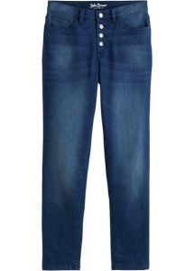 Dżinsy ocieplane, z miękką spodnią stroną, Boyfriend. Niebieskie jeansy bonprix, bez wzorów, z jeansu. Za 154,99 zł.