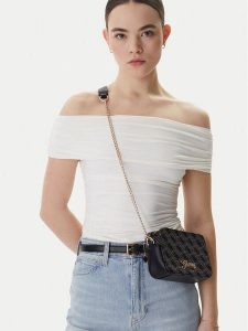 Guess Torebka J5BZ30 WFV20 Czarny. Czarne listonoszki Guess, z aplikacjami, z materiału, bez dodatków. Za 264,99 zł.