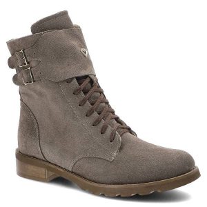 Beżowe Botki Pro-Moda Damskie Stylowe Obuwie. Brązowe botki PRO-MODA, z aplikacjami, ze skóry, bez obcasa, na płaskiej podeszwie, bez zapięcia. Za 309,00 zł.
