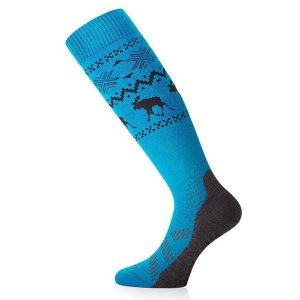 Skarpety narciarskie uniseks Lasting FWW 518 Merino 85%. Niebieskie skarpetki LASTING, bez wzorów, z wełny. W wyprzedaży za 139,90 zł.