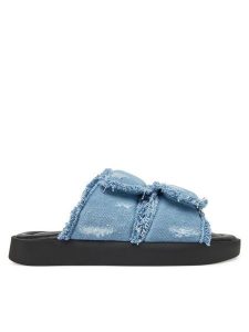 Inuikii Klapki Classic Jeans Velcro 70104-143 506 Niebieski. Niebieskie klapki Inuikii, bez wzorów, z jeansu, bez obcasa. Za 459,99 zł.