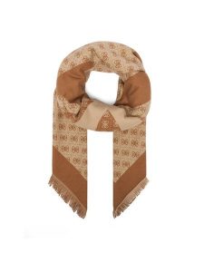 Guess Chusta AW5657 POL03 Beżowy. Brązowe apaszki i chusty Guess, z aplikacjami, z poliesteru. Za 194,99 zł.