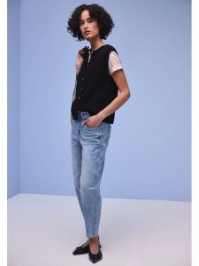 Street One Dżinsy - Tapered fit - w kolorze niebieskim rozmiar: W28/L28. Niebieskie jeansy Street One, bez wzorów, z podwyższonym stanem. Za 185,76 zł.