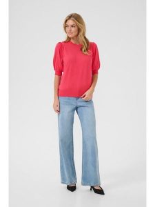 Kaffe Bluzka w kolorze różowym rozmiar: XL. Różowe bluzki Kaffe, xl, bez wzorów, bez kołnierzyka, bez ramiączek. Za 72,45 zł.