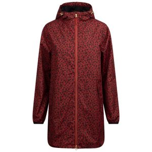 Trespass Parched - Damska kurtka przeciwdeszczowa Burnt Sienna Print. Czerwone kurtki Trespass, bez wzorów, bez kaptura. Za 367,10 zł.