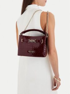 Nine West Torebka EO-CITY GRACE-LDA9420 CROCO Czerwony ciemny. Czerwone torebki klasyczne Nine West, bez wzorów, ze skóry, bez dodatków. Za 249,99 zł.