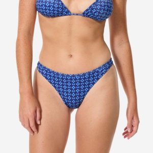 Dół kostiumu kąpielowego damski Decathlon Nina Keyshot. Niebieskie bikini DECATHLON, bez wzorów, z elastanu. Za 39,99 zł.