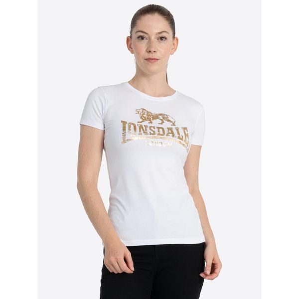 Koszulka damska Lonsdale Bantry. Białe bluzki Lonsdale, bez wzorów, sportowe, bez kołnierzyka, bez ramiączek. Za 152,50 zł.