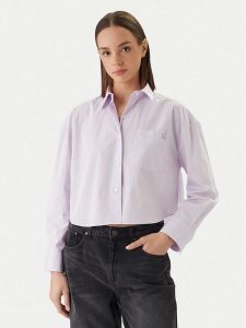 Calvin Klein Jeans Koszula LV047F104G Różowy Relaxed Fit. Czerwone koszule Calvin Klein Jeans, l, bez wzorów, z bawełny, bez kołnierzyka, bez ramiączek. Za 369,99 zł.