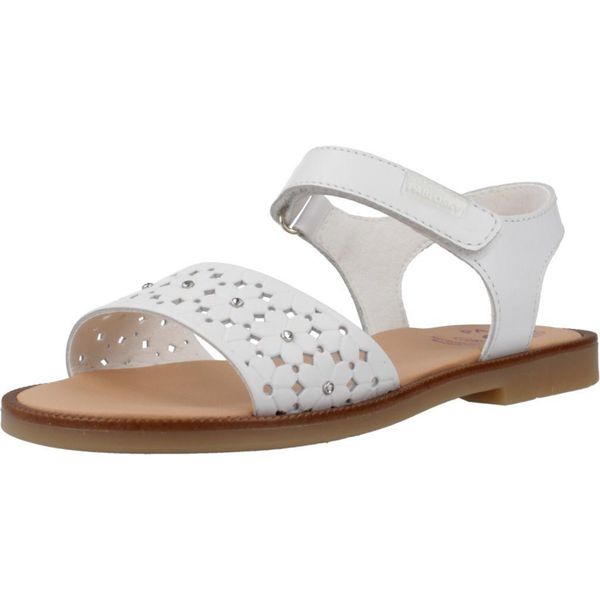 Sandały PABLOSKY 438300P Biały. Białe sandały PABLOSKY, bez wzorów, ze skóry, bez obcasa, bez zapięcia. Za 217,99 zł.