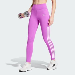Legginsy Optime 3-Stripes Full-Length. Fioletowe legginsy ADIDAS, bez wzorów, z materiału. Za 230,00 zł.