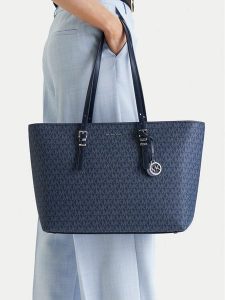 MICHAEL Michael Kors Torebka Quinn 30T5SQNT9V Granatowy. Niebieskie shopper bag MICHAEL Michael Kors, bez wzorów, ze skóry, bez dodatków. Za 742,99 zł.