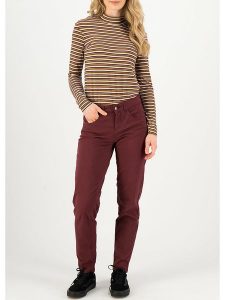 Blutsgeschwister Dżinsy - Slim fit - w kolorze bordowym rozmiar: S. Czerwone jeansy Blutsgeschwister, z aplikacjami, z bawełny. Za 149,31 zł.
