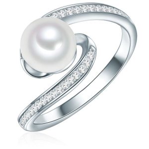 Valero Pearls Pierścionek Srebro wysokiej próby Srebrny Pierścionki 1 ct Damski. Szare pierścionki Valero Pearls, z cyrkonią, srebrne. Za 319,99 zł.