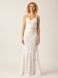 APART Sukienka w kolorze biało-beżowym rozmiar: 38. Białe sukienki Apart, bez wzorów, bez kołnierzyka, bez ramiączek, maxi. Za 304,99 zł.