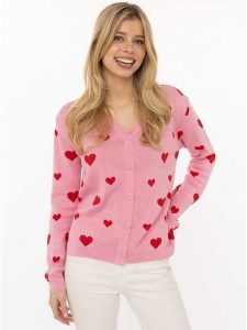 Zwillingsherz Kardigan w kolorze jasnoróżowym rozmiar: L/XL. Różowe kardigany Zwillingsherz, z bawełny. Za 165,99 zł.