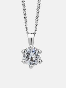 Revoni Złoty naszyjnik z diamentową zawieszką - dł. 45 cm rozmiar: onesize. Szare naszyjniki Revoni, z diamentem, złote. Za 3 450,95 zł.