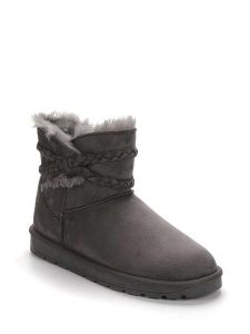 ISLAND BOOT Botki zimowe "Keorgie" w kolorze szarym rozmiar: 36. Szare botki Island Boot, na zimę, z aplikacjami, z materiału, bez obcasa, bez zapięcia. Za 122,01 zł.